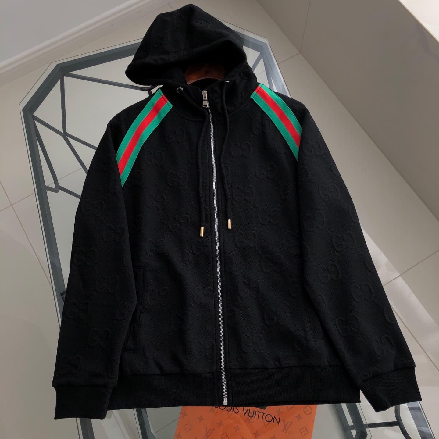 YupooPA Gucci 25SS New Webbing All-Print Logo Patchwork Couples' Jacket