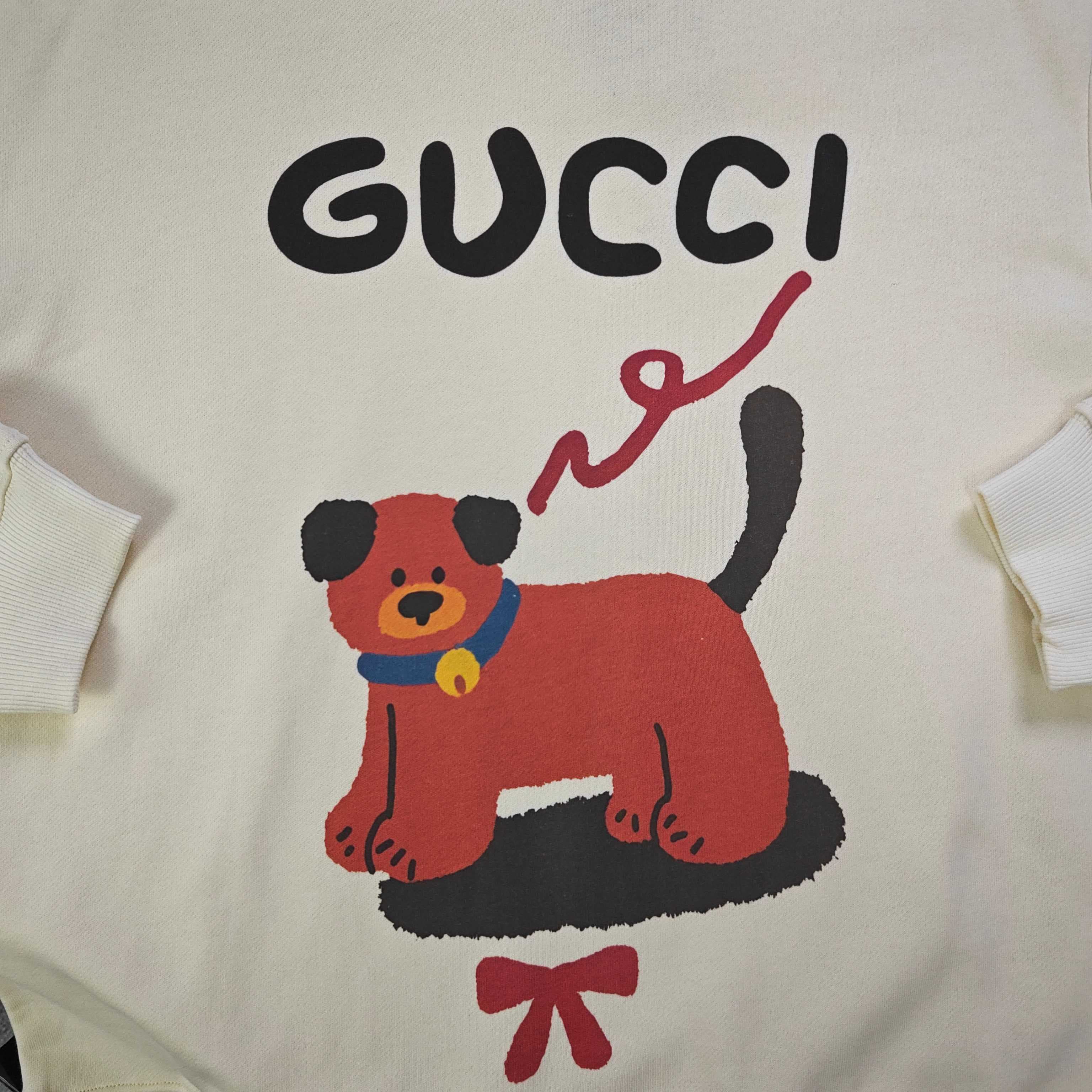 YupooPA Gucci New Cartoon Red Dog Print Couples' Crewneck Sweatshirt image 4