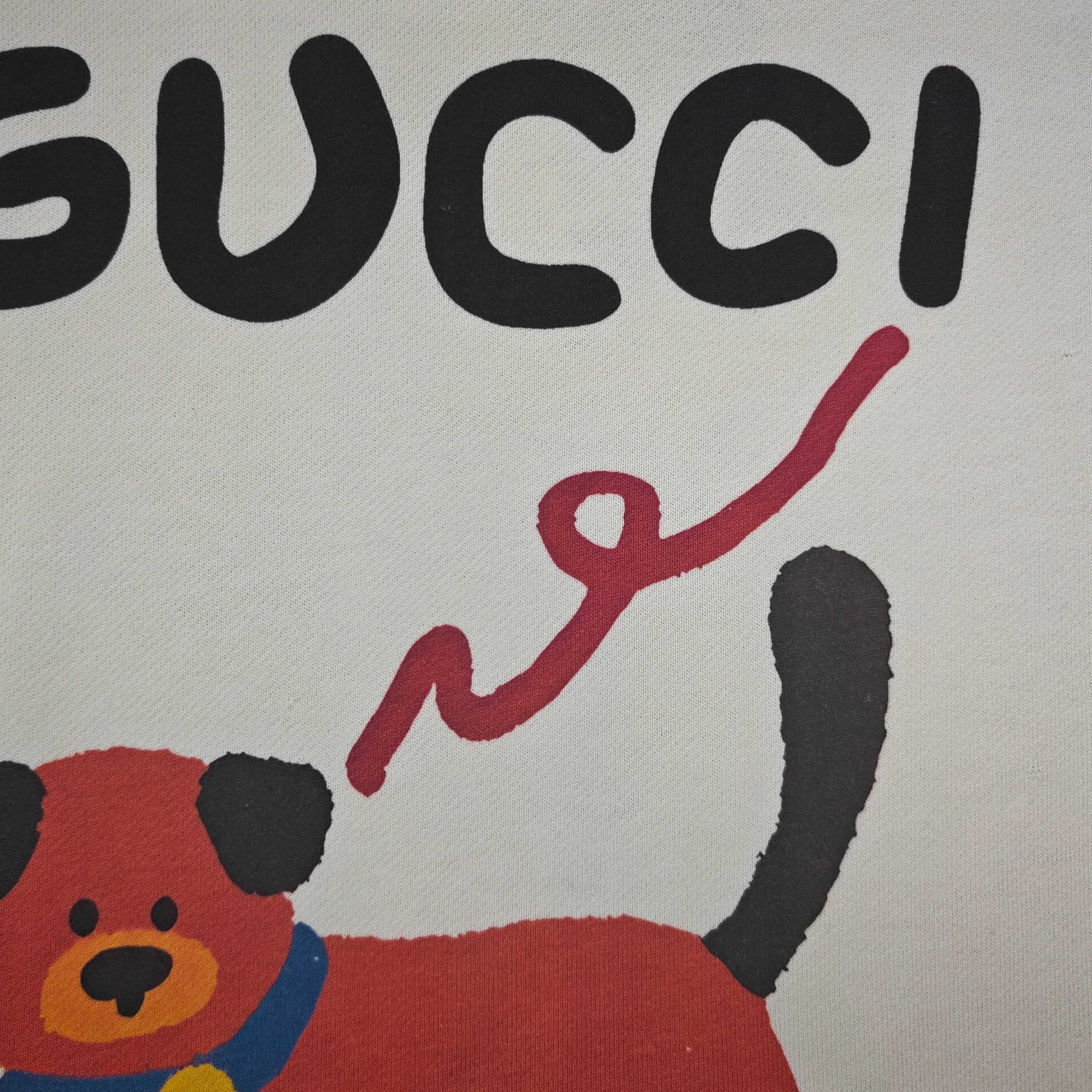 YupooPA Gucci New Cartoon Red Dog Print Couples' Crewneck Sweatshirt image 5