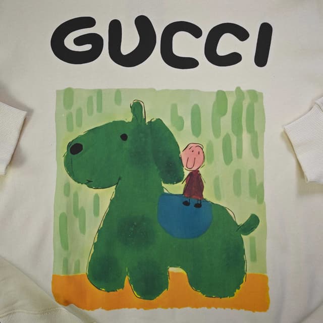 YupooPA Gucci green illustration pattern logo printed casual hoodie | Yupoo Rep Clothing image 4