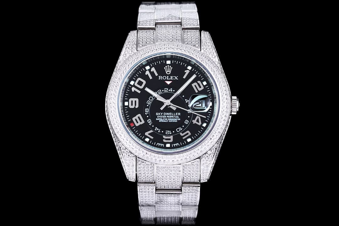 YupooPA Rolex Diamond-Rich 18K Nano Technology Watch Black | Yupoo Rep Watches