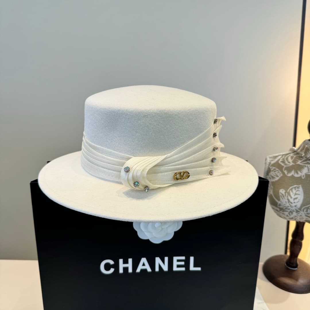 YupooPA White Valentino Rep Hat | Classic Fedora Style image 1