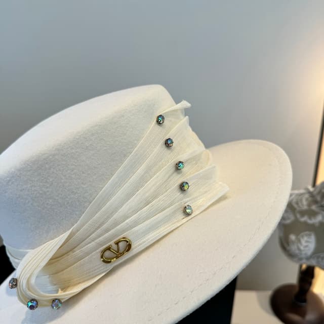 YupooPA White Valentino Rep Hat | Classic Fedora Style | Yupoo image 9