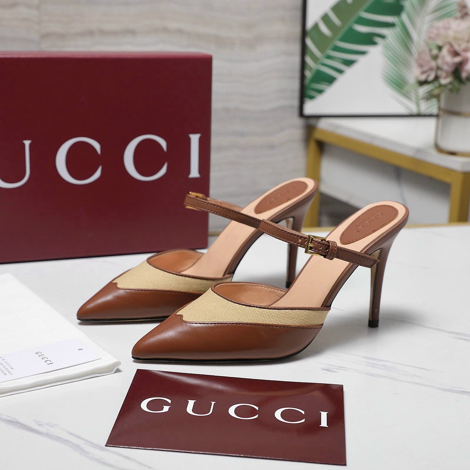 Yupoo Shoes | Rep Shoes Gucci Chain Crystal Mule Heels – 2026 Summer image 3