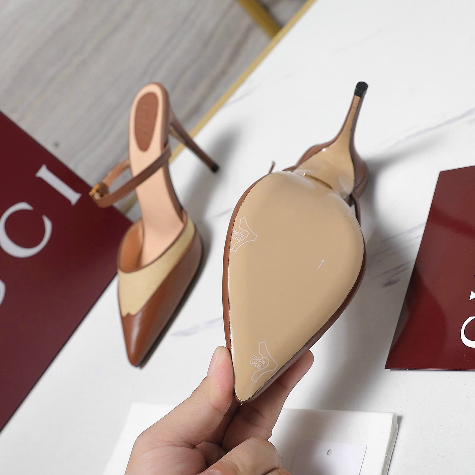 Yupoo Shoes | Rep Shoes Gucci Chain Crystal Mule Heels – 2026 Summer image 6