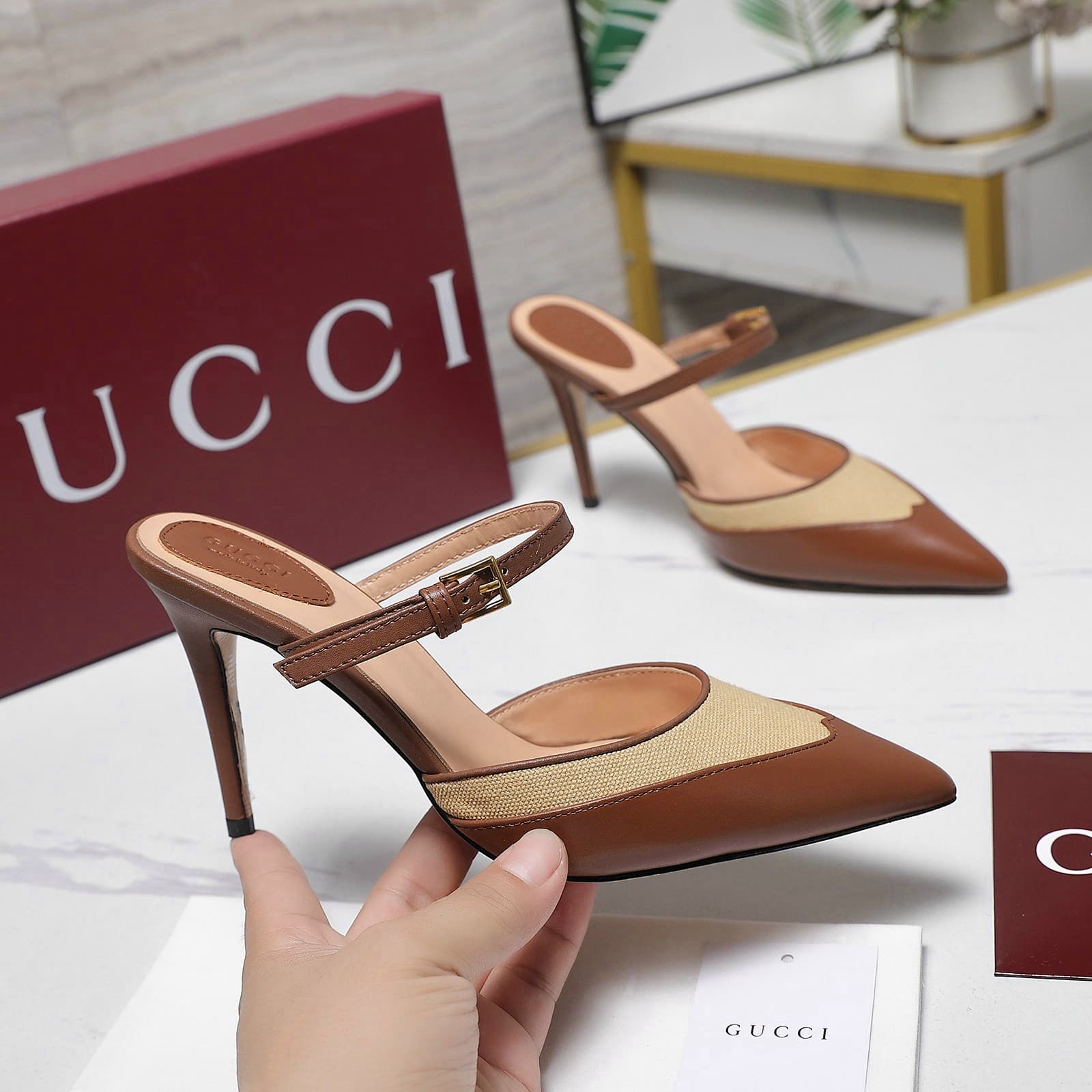 Yupoo Shoes | Rep Shoes Gucci Chain Crystal Mule Heels – 2026 Summer image 8