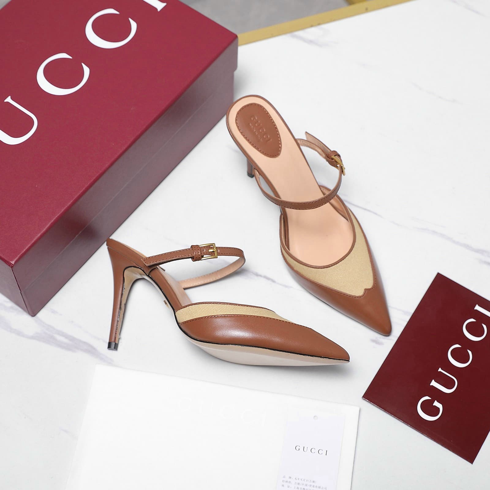 Yupoo Shoes | Rep Shoes Gucci Chain Crystal Mule Heels – 2026 Summer image 9