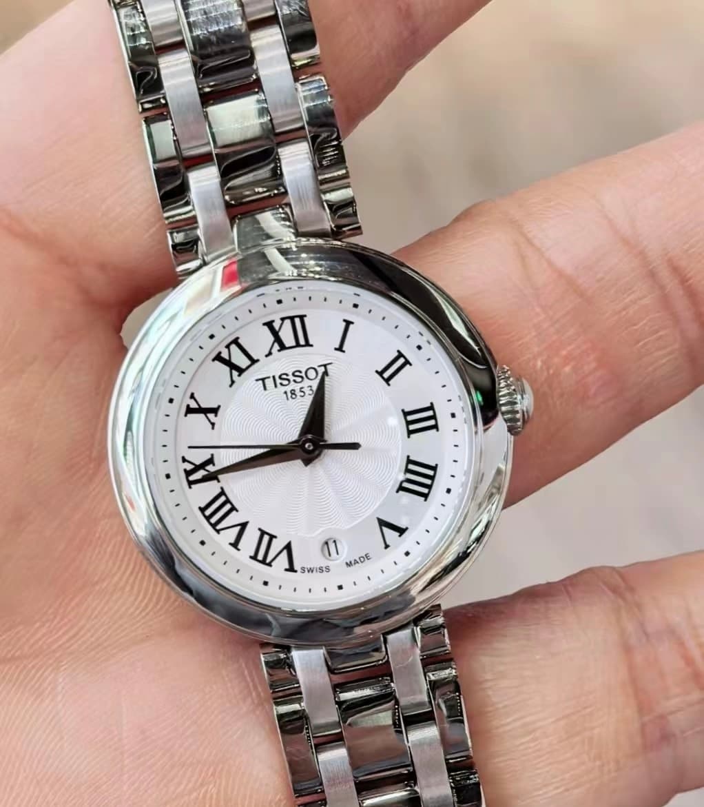 shop to grade replica Tissot watch Women's Swiss Quartz Watch Silver Dial Steel Bracelet image 2