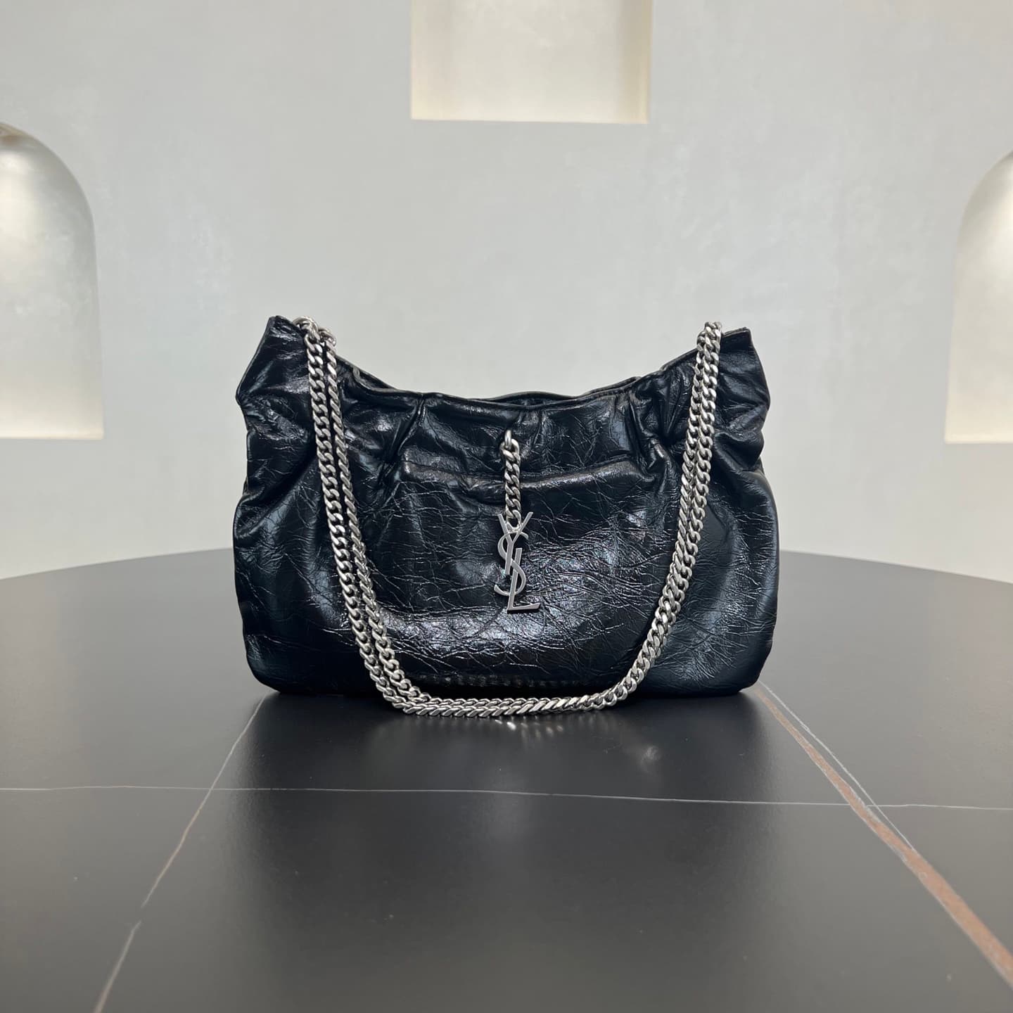 YSL Vintage Cloud Mini Leather Shoulder Black | Yupoo Rep Bags image 1