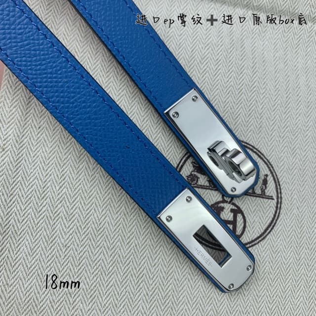 Hermes Belt Kelly 1.8cm Reversible Blue | Yupoo Rep Belts image 8