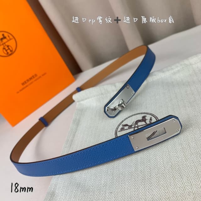 Hermes Belt Kelly 1.8cm Reversible Blue | Yupoo Rep Belts image 4