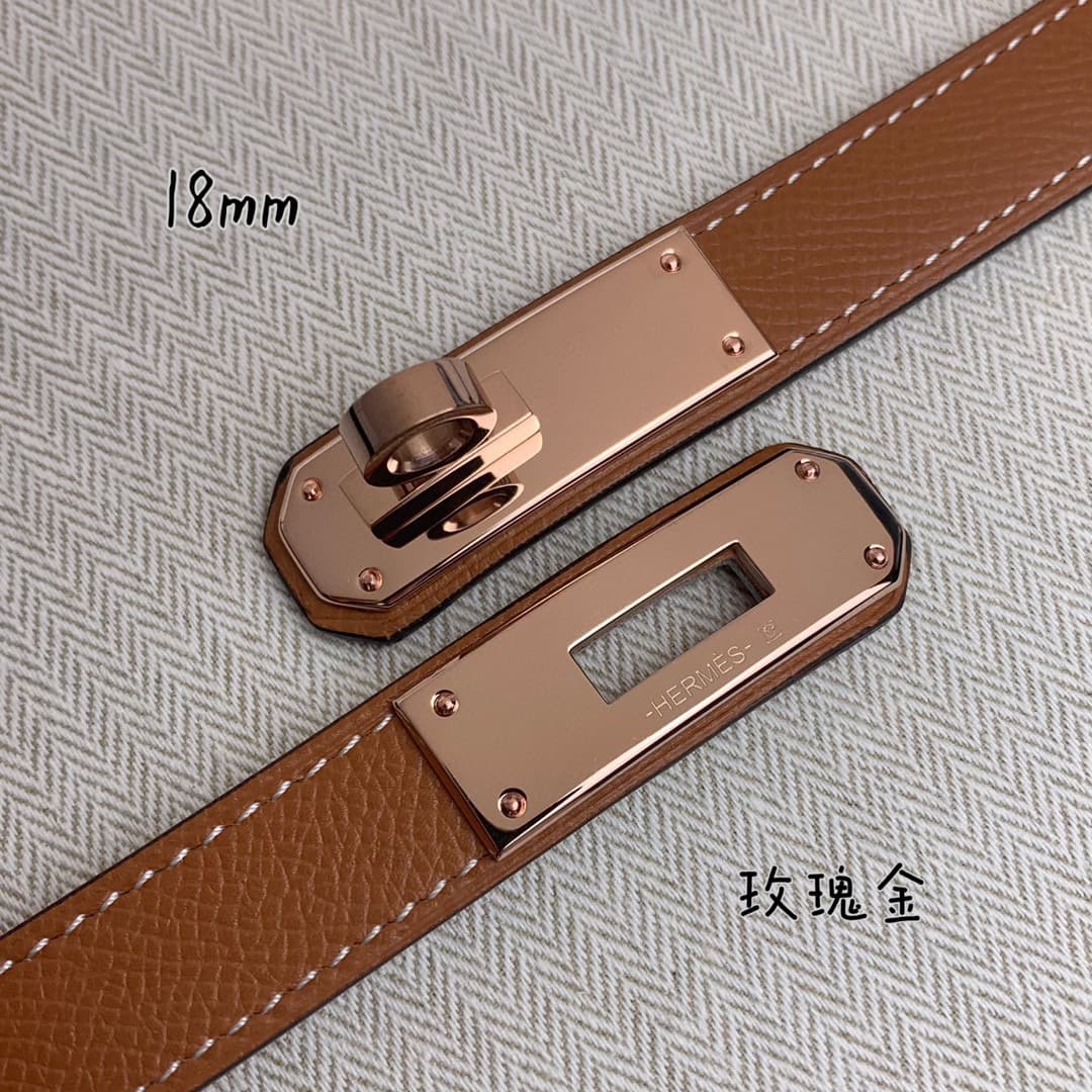 YupooPA Hermes Belt Kelly 1.8Cm Reversible Brown image 8