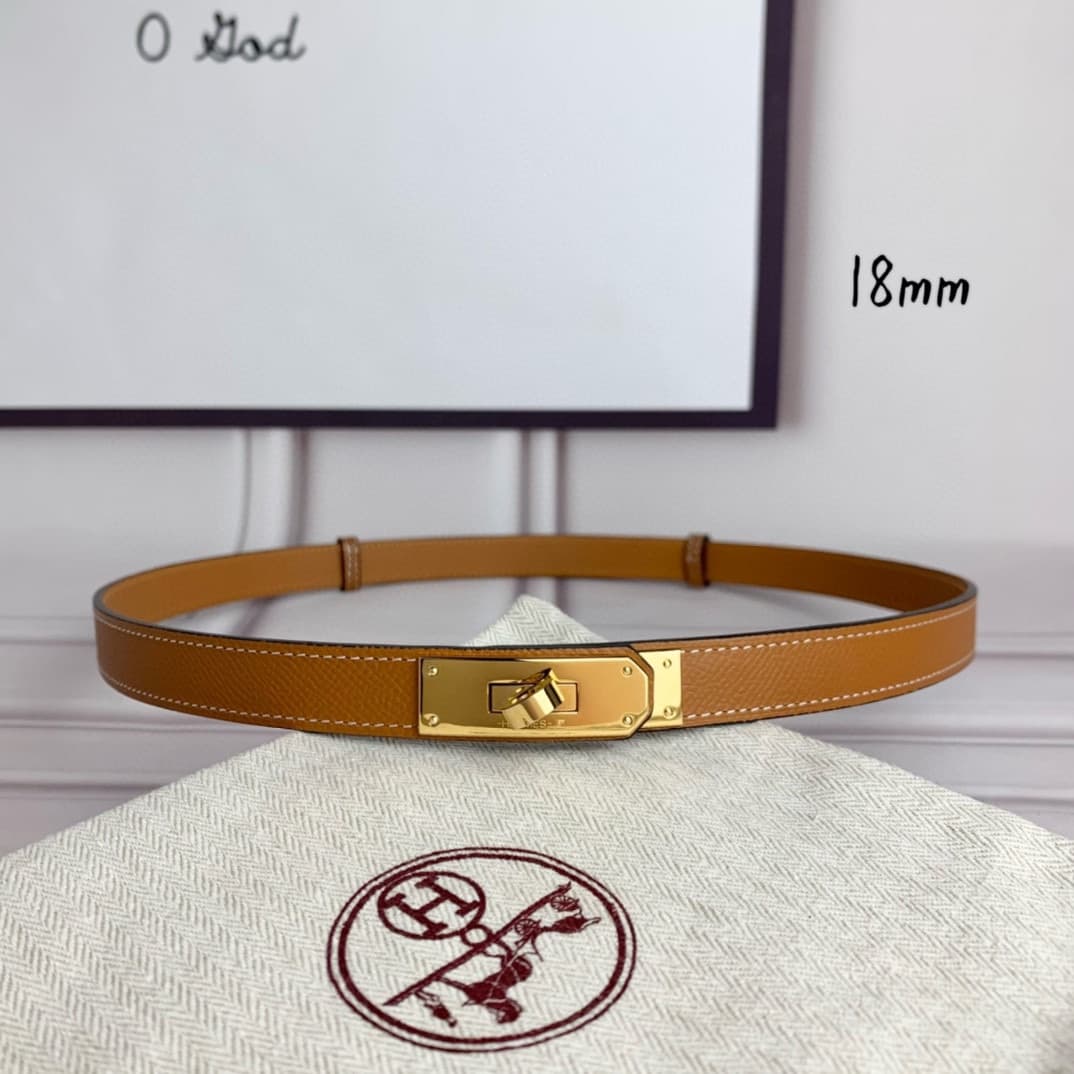 Hermes Belt Kelly 1.8cm Reversible Brown | Yupoo Rep Belts image 1