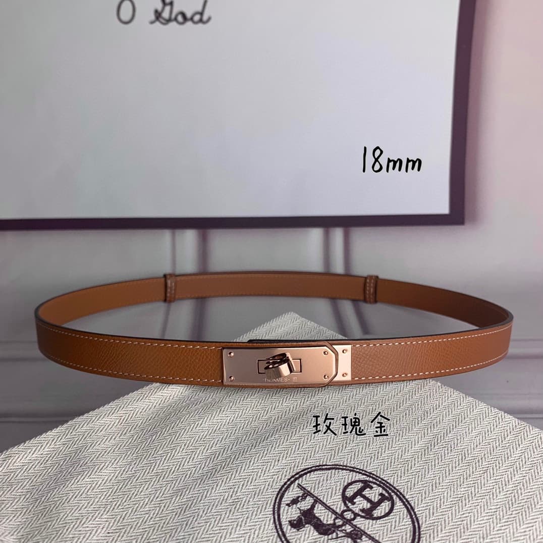 YupooPA Hermes Belt Kelly 1.8Cm Reversible Brown image 2