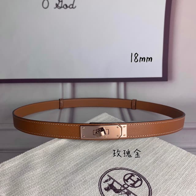 Hermes Belt Kelly 1.8cm Reversible Brown | Yupoo Rep Belts image 2