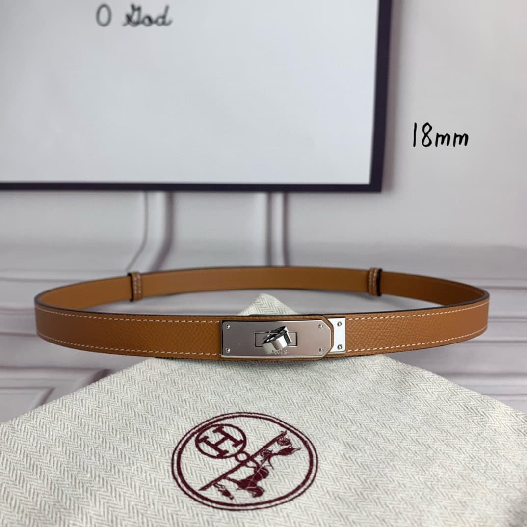 YupooPA Hermes Belt Kelly 1.8Cm Reversible Brown image 3