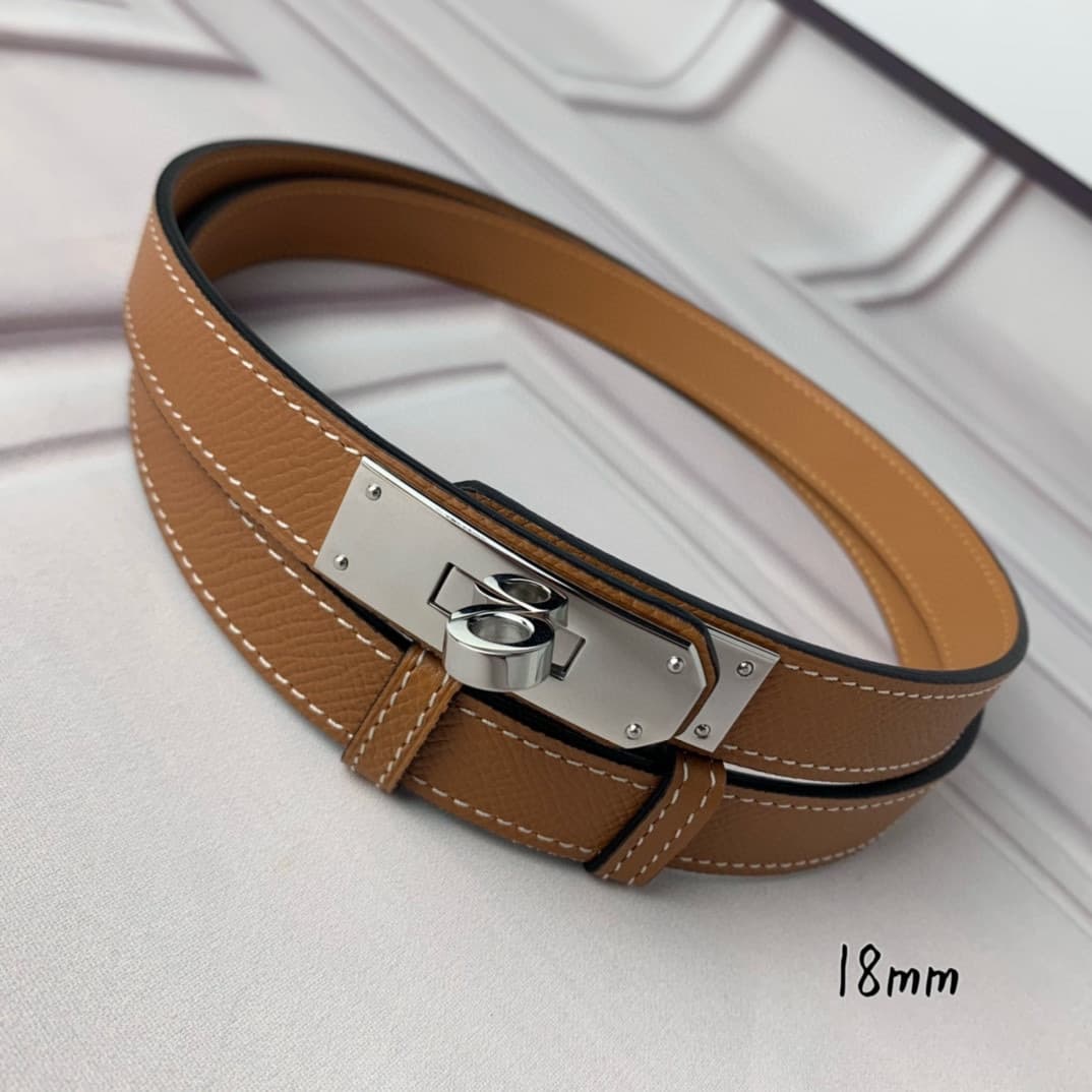 YupooPA Hermes Belt Kelly 1.8Cm Reversible Brown image 6