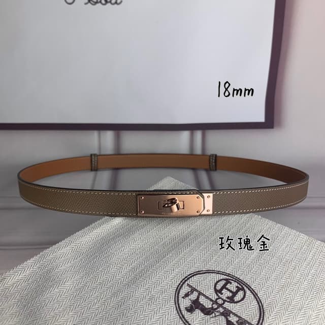 Hermes Belt Kelly 1.8cm Reversible Camel Color | Yupoo Rep Belts image 2