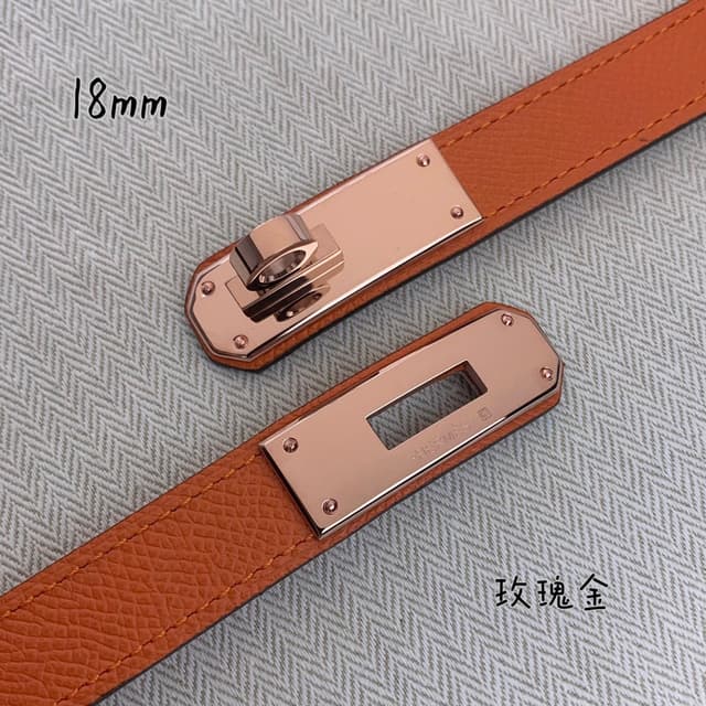 Hermes Belt Kelly 1.8cm Reversible Orange | Yupoo Rep Belts image 8