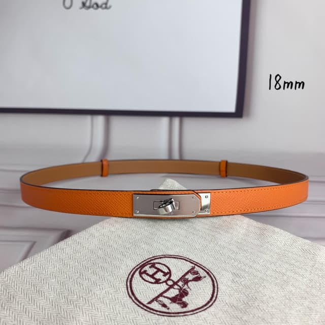 Hermes Belt Kelly 1.8cm Reversible Orange | Yupoo Rep Belts image 3