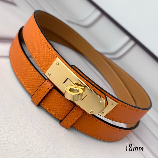 Hermes Belt Kelly 1.8cm Reversible Orange | Yupoo Rep Belts image 4