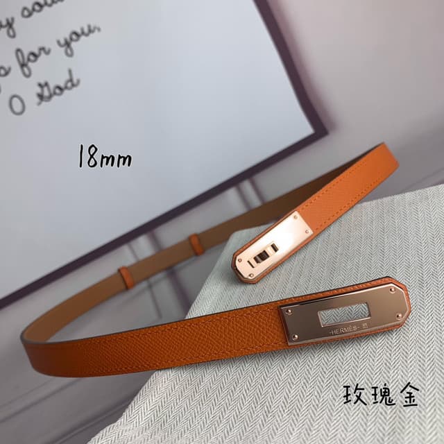 Hermes Belt Kelly 1.8cm Reversible Orange | Yupoo Rep Belts image 5