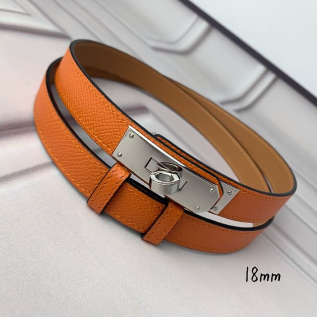Hermes Belt Kelly 1.8cm Reversible Orange | Yupoo Rep Belts image 6