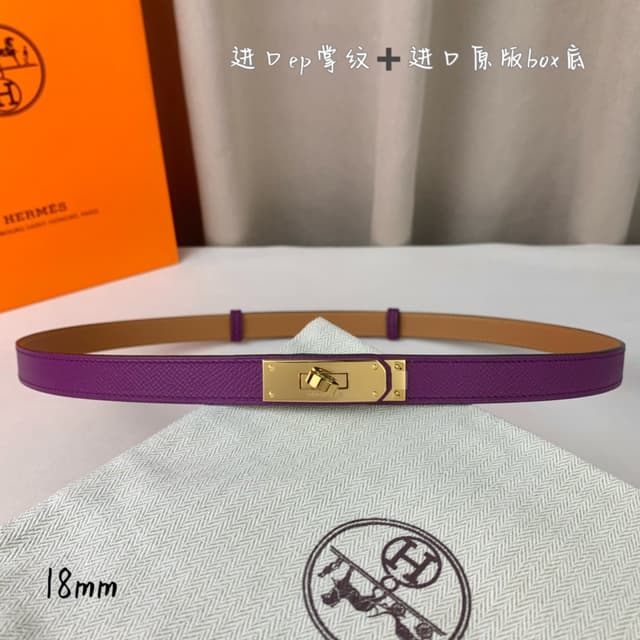 Hermes Belt Kelly 1.8cm Reversible Purple | Yupoo Rep Belts image 1