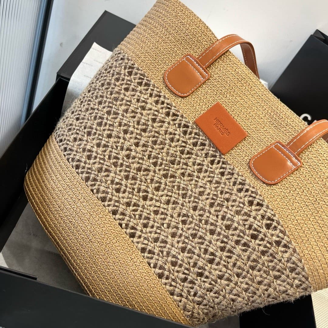 YupooPA Bags - Hermes Rafia Straw Tote - Summer Beach Essential 🧺 image 7
