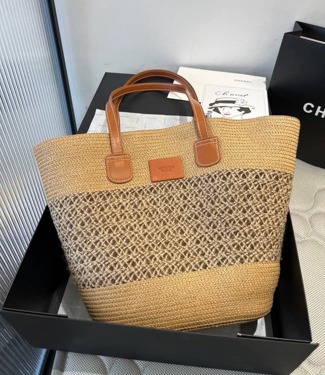 Hermes Rafia Straw Tote - Summer Beach Essential | Yupoo Rep Bags image 4