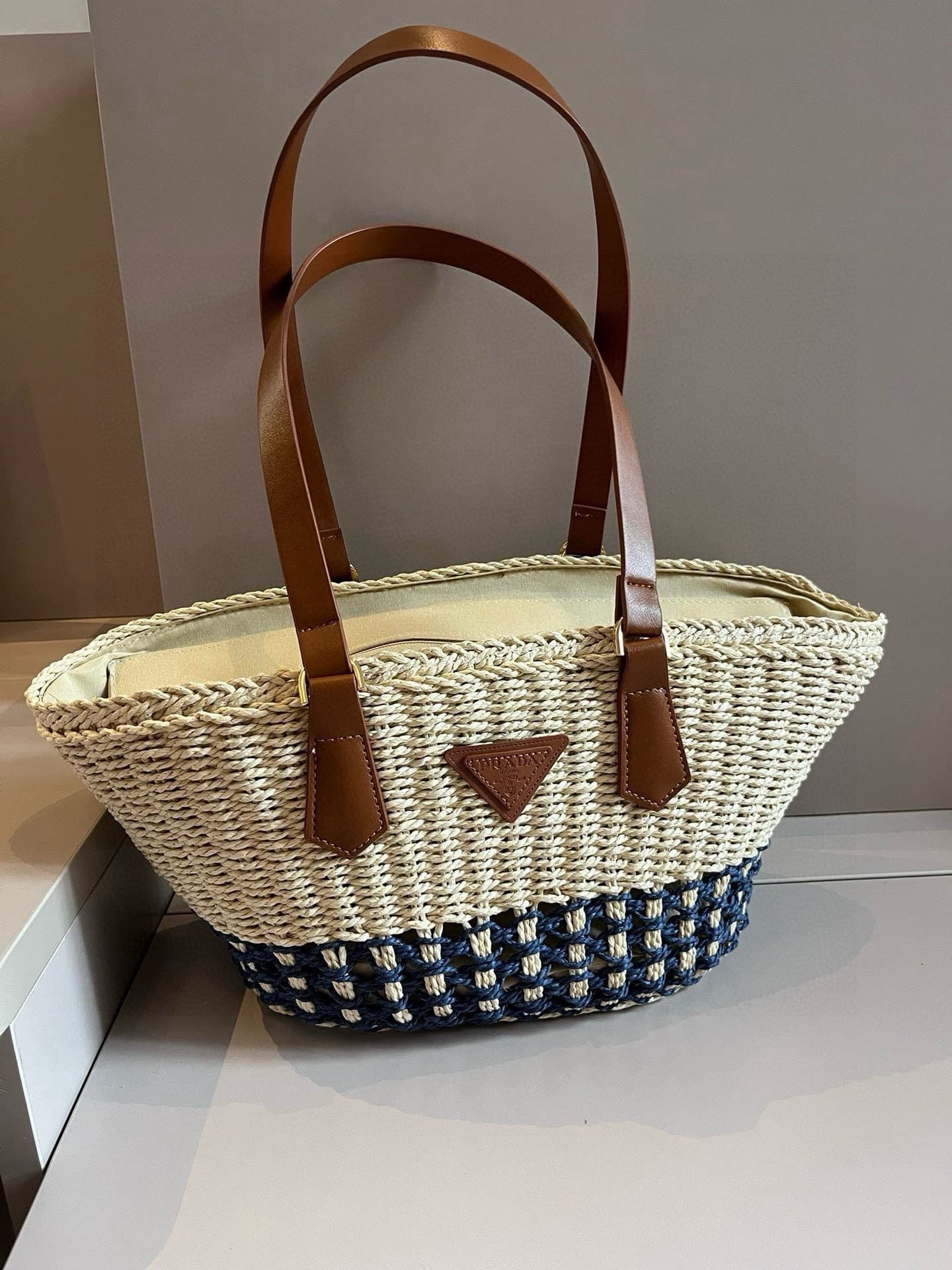 Prada Casual Rattan Tote | Yupoo Rep Bags image 1