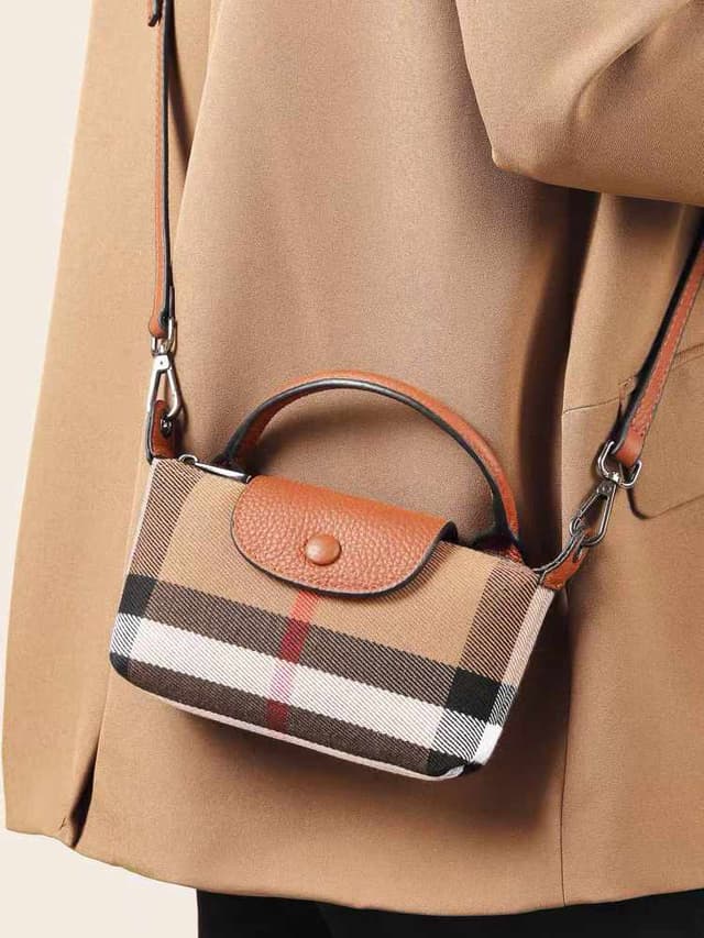Burberry-Inspired Check Canvas Phone Crossbody | Yupoo Rep Items image 1