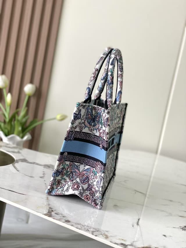 Dior Book Tote Mini Apricot Butterfly Embroidery 99308 | Yupoo Rep Bags image 3