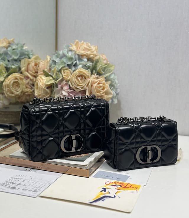 Dior Caro Bag Black Waxed Leather Silver Metal Buckle | Yupoo Rep Bags image 3