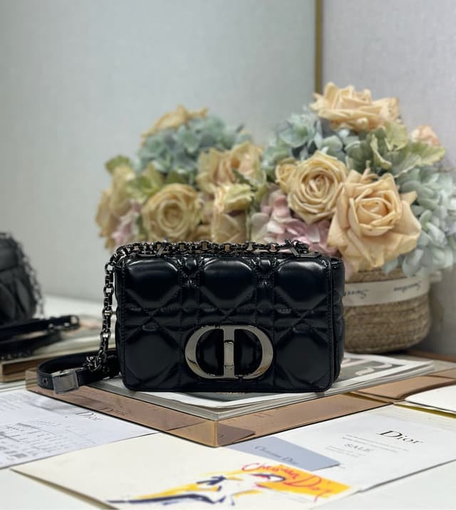 Dior Caro Bag Black Waxed Leather Silver Metal Buckle | Yupoo Rep Bags image 4