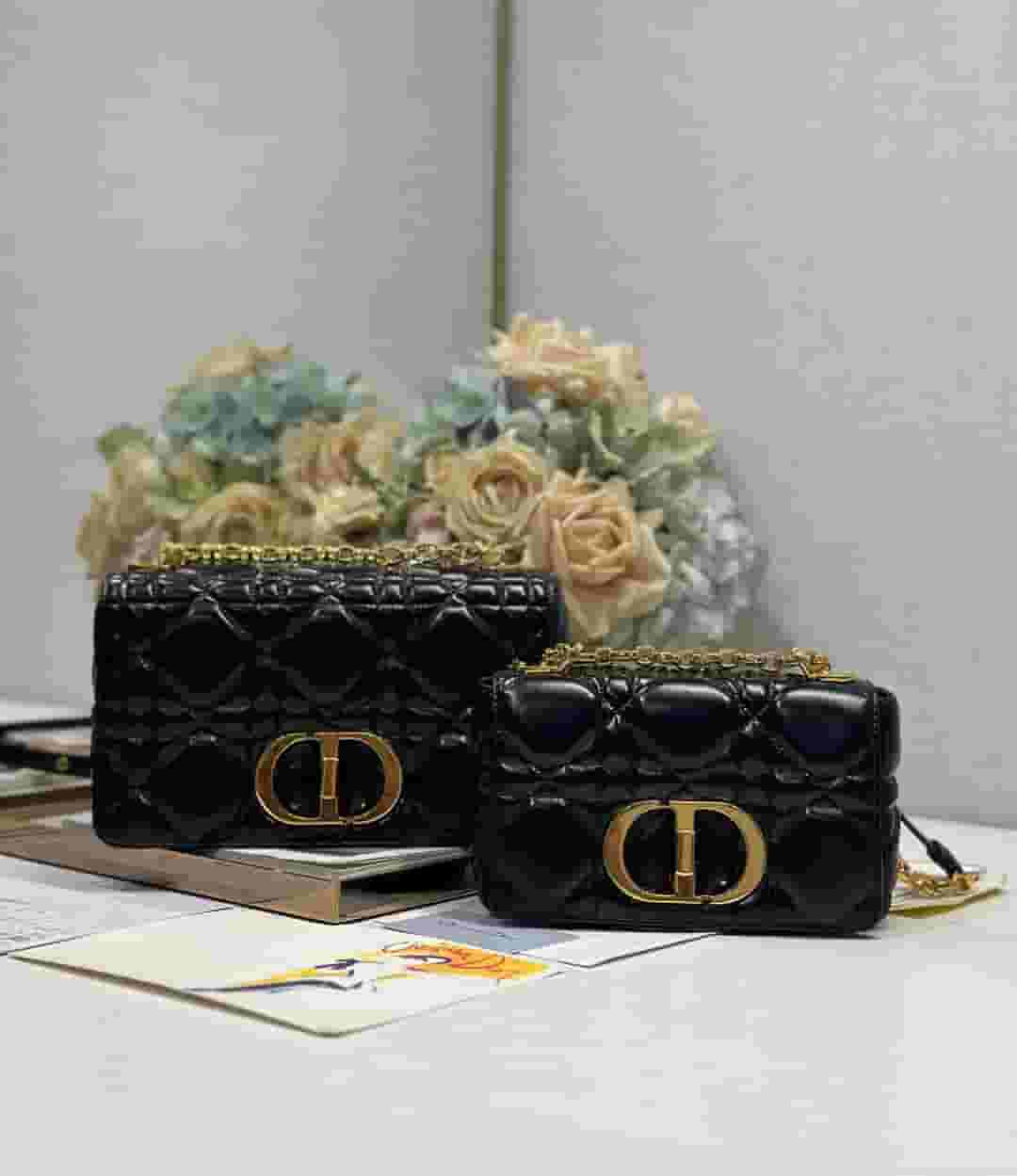 YupooPA Dior Caro Oversized Macrocannage Bag In Black Waxed Leather - Main Preview