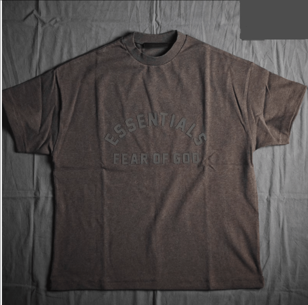 Fear Of God Essentials Heavy Short-Sleeve Tee - Heather Wood YupooPA Fog image 2