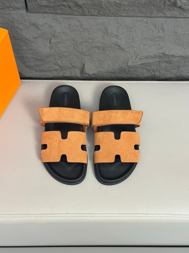 Hermès Chypre Sandals – H-Strap Flat Slides | Yupoo Rep Sneakers image 1