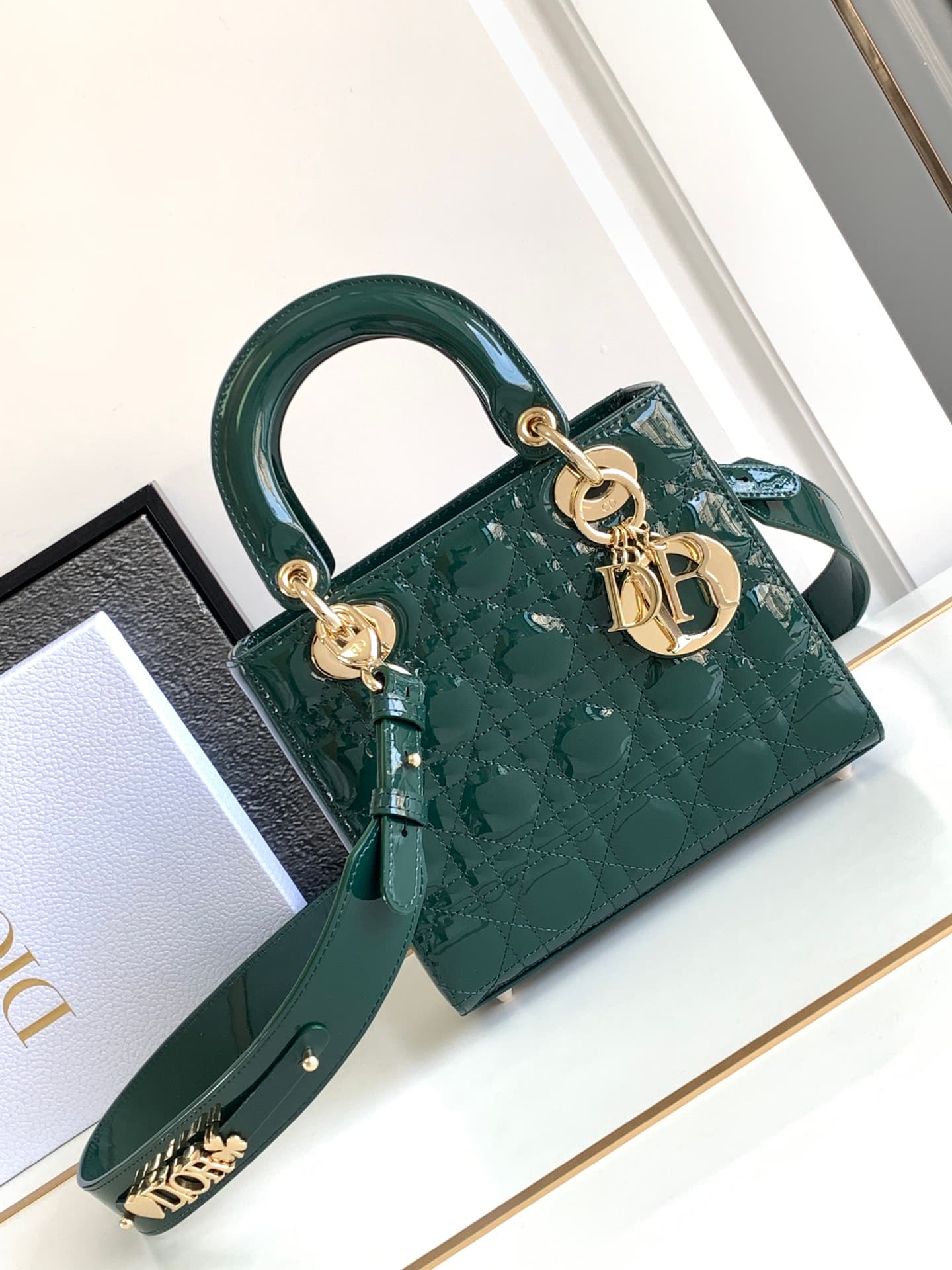 YupooPA Dior Lady Dior Hobo Bag Emerald Green Detachable Strap